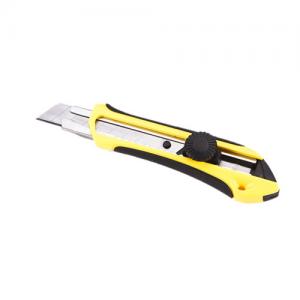 China Cheap plastic snap off sliding blade safety lock box cutter knife 