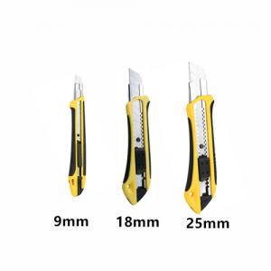 Big plastic retractable 25mm snap off safety utility cutter knife China manufacture